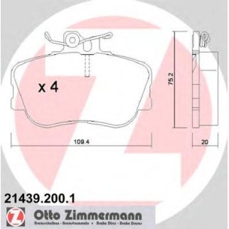 Колодки тормозные передние к-кт Zimmermann 21439.200.1 фото