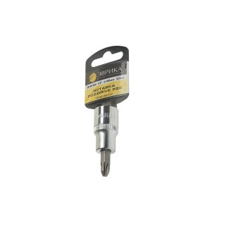 Насадка-вставка с битой Pozidrive PZ4&quot; 1/2&quot; 22мм L=60мм (с держателем) ЭВРИКА фото