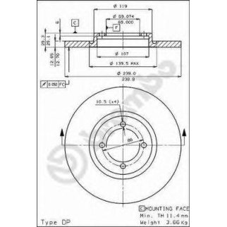 Диск тормозной brembo 08.4472.10 фото