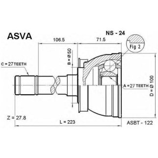 ШРУС НАРУЖНЫЙ 27x50x27 фото