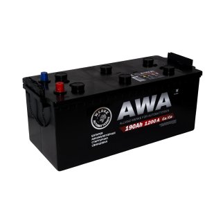 Аккумуляторная батарея AWA 6СТ190 VL (справа +) 513х222х218 Россия фото