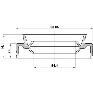 95EFS-53680814X_сальник ступицы передней!53X68X7.8X14.1 Mazda 323 1.1-1.5 80-85 фото 2