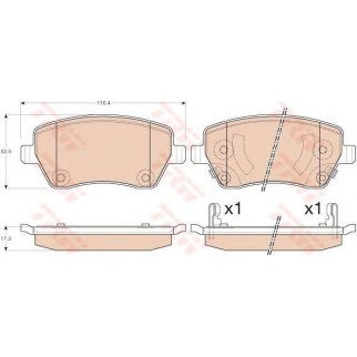 Колодки тормозные передние к-кт TRW GDB3546 фото