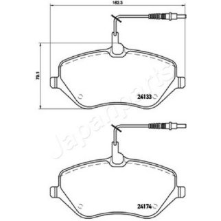 Колодки тормозные передние к-кт Japanparts PA-0619AF фото