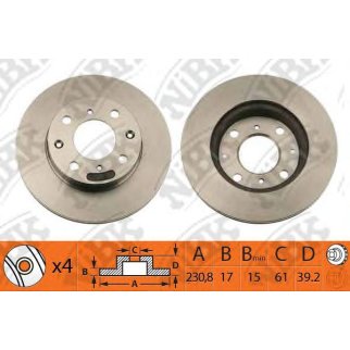 Диск тормозной передний вентилируемый NiBK RN1350 фото