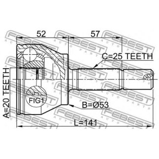 0510-DY3_ШРУС наружный к-кт! 20X53X25 Mazda Demio 02-05 фото