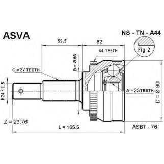 ШРУС наружный ASVA NSTN-A44 фото