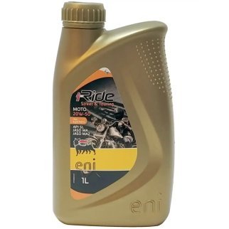 Масло моторное синтетическое 4-х тактное для мотодвигателей eni i-Ride moto 20W50 1л ENI 153896 фото