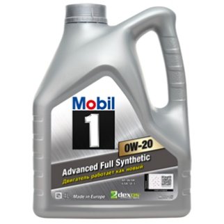 Mobil 1 0W20 (4L).Масло моторное API SN/SM, ACEA A1/B1 фото