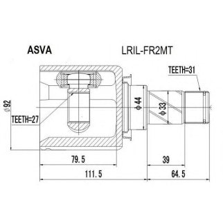 ШРУС внутренний ASVA LRIL-FR2MT фото