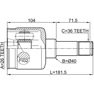 ШРУС внутренний левый 26x40x36 FORD TRANSIT FY 2000-2006 2111-FY36LH фото 2