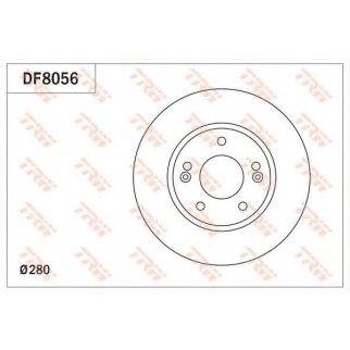 Диск тормозной передний вентилируемый TRW DF8056 фото