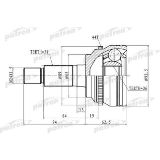 Шрус привода PATRON PCV1366 фото