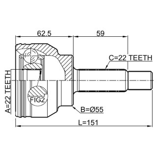 ШРУС НАРУЖНЫЙ 22X55X22, шт фото 2