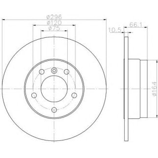 Диск тормозной задний Hella 8DD 355 111-301 фото