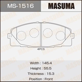 Колодки тормозные передние к-кт Masuma MS-1516 фото