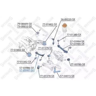 57-03987-SX_рычаг зад. подв.верхний прав.!со стопор.гайкойBMW E70/E71/E72 3.0SI-5.0i/3.0d/3.5d 07> фото
