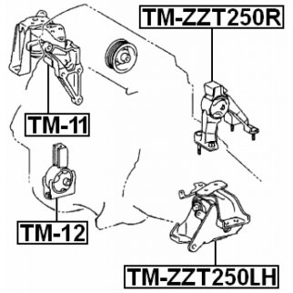 Опора двигателя левая FEBEST TM-ZZT250LH фото 2