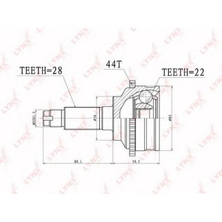 ШРУС наружный передний LYNXauto CO-3630A фото