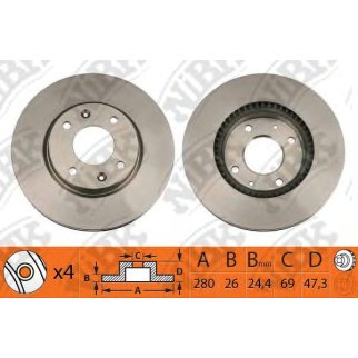 RN1231-NIBK_диск тормозной передний! Hyundai Sonata 2.0/2.7 V6 01> фото