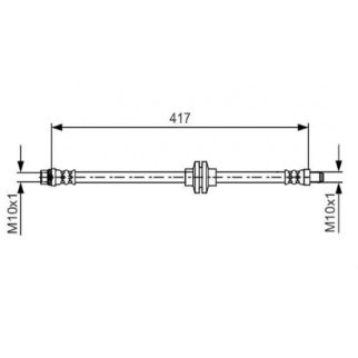 Шланг торм. для а/м Renault Duster (10-)/Kaptur (16-)/Arkana (19-) перед. L=443мм TRIALLI BF 4635 фото 2