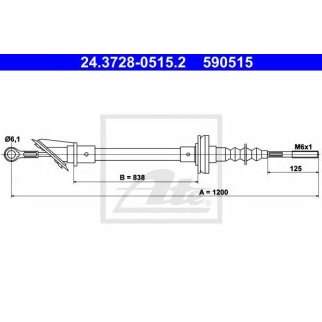 Трос сцепления ATE 24.3728-0515.2 фото