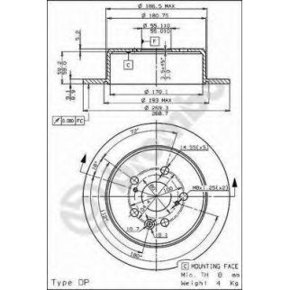 Диск тормозной задний Brembo 08.5625.40 фото