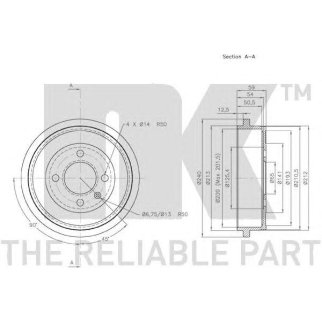 Барабан тормозной задний (200x50,5mm) / SEAT Arosa,Cordoba,Ibiza-II, VW Lupo,Polo 95~ фото