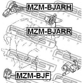 Опора двигателя задняя FEBEST MZM-BJARR фото