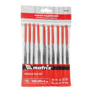 Набор надфилей 160х4 мм, 10шт. обрезиненные рукоятки MATRIX фото 17