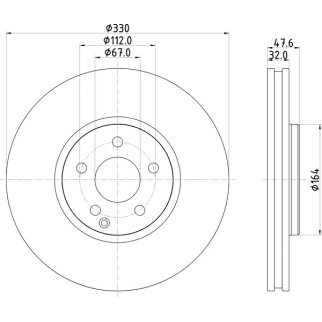 Диск торм. для а/м Mercedes E (W211) (02-) перед. d=330 (окраш.) (DF 117318) фото 3