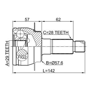 ШРУС НАРУЖНЫЙ 29X57.6X28, шт фото 2