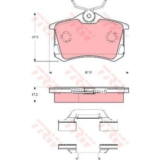 Колодки тормозные задние дисковые к-кт TRW GDB1416 фото