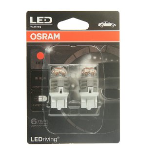 Лампа светодиодная W21/5W Premium Red (блистер 2шт.) фото