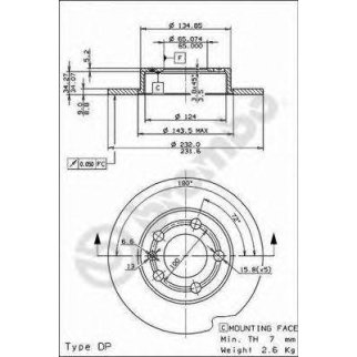 Диск тормозной brembo 08.7165.11 фото