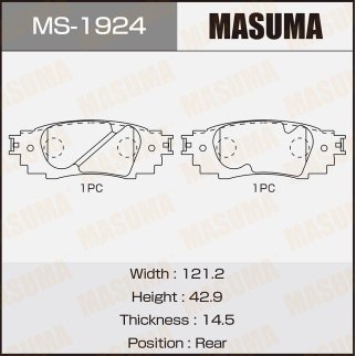 Колодки тормозные к-кт Masuma MS-1924 фото