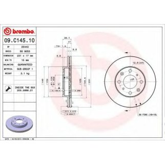 Диск тормозной brembo 09.C145.10 фото