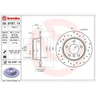 Диск тормозной brembo 08.9787.1X фото