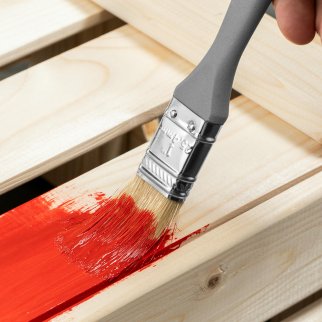 Кисть плоская Евро 1, натуральная щетина, пластмассовая ручка MATRIX 83061 фото 1