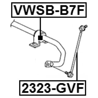 Втулка (сайлентблок) переднего стабилизатора FEBEST VWSB-B7F фото 2