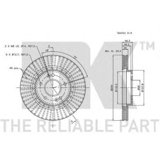 Диск тормозной передний вентилируемый NK 203415 фото