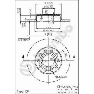 Диск тормозной brembo 08.9136.11 фото