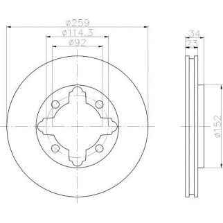 Диск тормозной передний вентилируемый MINTEX MDC742 фото