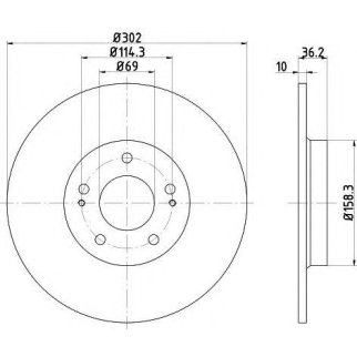 Диск тормозной задний Hella 8DD 355 120-431 фото