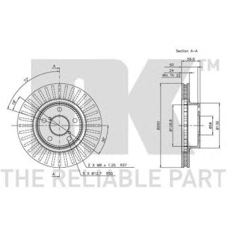 Диск тормозной передний с антикорозийным покрытием (260x24mm) / SUBARU Impreza,Legacy-I/II/III 89~ фото