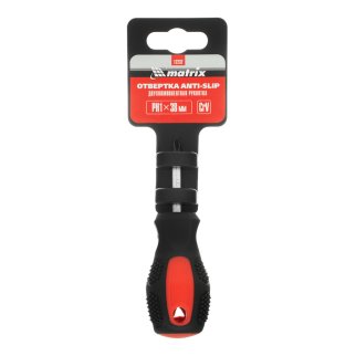 Отвертка Anti-Slip, Ph1x38 мм, CrV, двухкомп. рукоятка MATRIX 12232 фото 1
