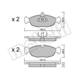 Колодки тормозные передние к-кт metelli 22-0077-0 фото