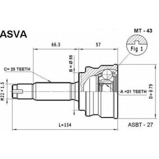 ШРУС наружный ASVA MT-4-3 фото