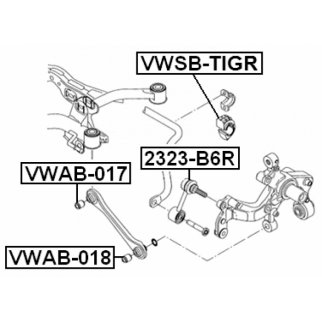 Втулка (сайлентблок) заднего стабилизатора FEBEST VWSB-TIGR фото 2