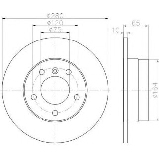 Диск тормозной задний Hella 8DD 355 111-261 фото
